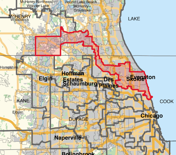 Illinois 9th District Congressional map