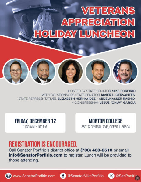 Veterans Appreciation Holiday Luncheon Dec. 12, 2025. Morton College