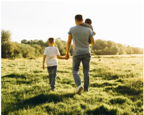 father daughter walking Leving