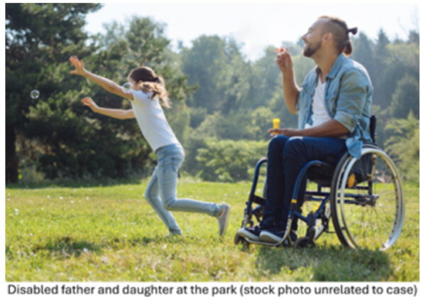 father in wheel chair Leving
