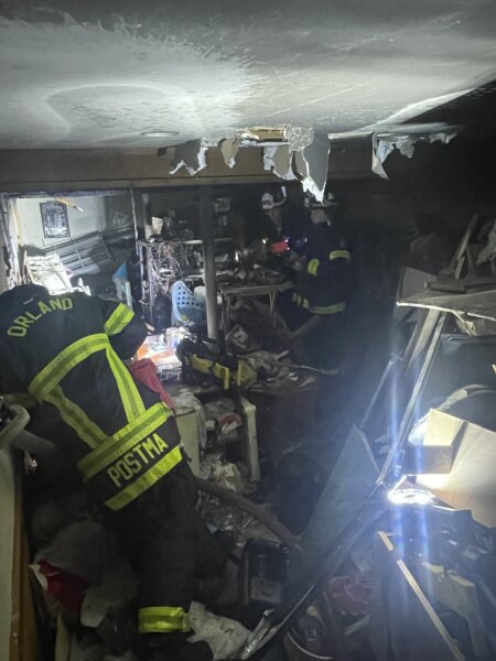 The Orland Fire Protection District responded to a home fire on the 9100 Block of Greencastle Lane on Saturday afternoon, March 7, 2026, hampered by numerous obstructions officials referred to as “possible hoarding.”