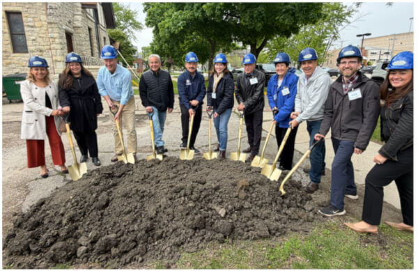 MWRD Vice President Patricia Theresa Flynn with Berwyn Mayor Robert J. Lovero, U.S. Rep. Jesús “Chuy” García (4th District), and MWRD board colleagues and local aldermen