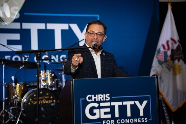 ALderman Raymond Lopez rallies supporters behind Chris Getty for Congress in the 4th District.