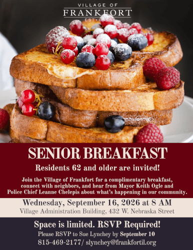 Good food, great conversation, and community at the 2025 Annual Senior Breakfast. Photo courtesy of Village of Frankfort