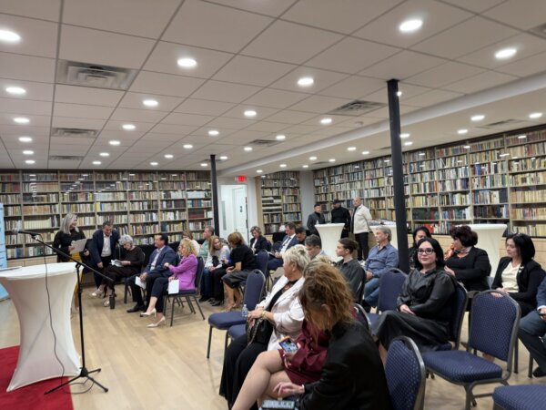 Audience at Romanian Heritage Center at Book Signing event hosted for Maria Pappas and her new memoir "Maria the Pappas" Thursday Oct. 8, 2026