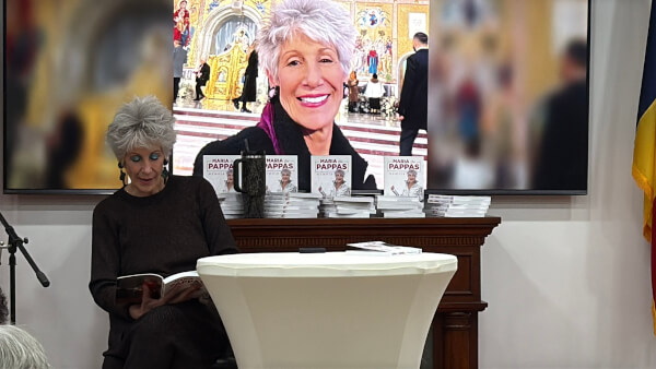 Maria Pappas autographs her new momoir "Maria the Pappas" at a book signing at the Romanian Heritage Center Thursday Oct. 8, 2026